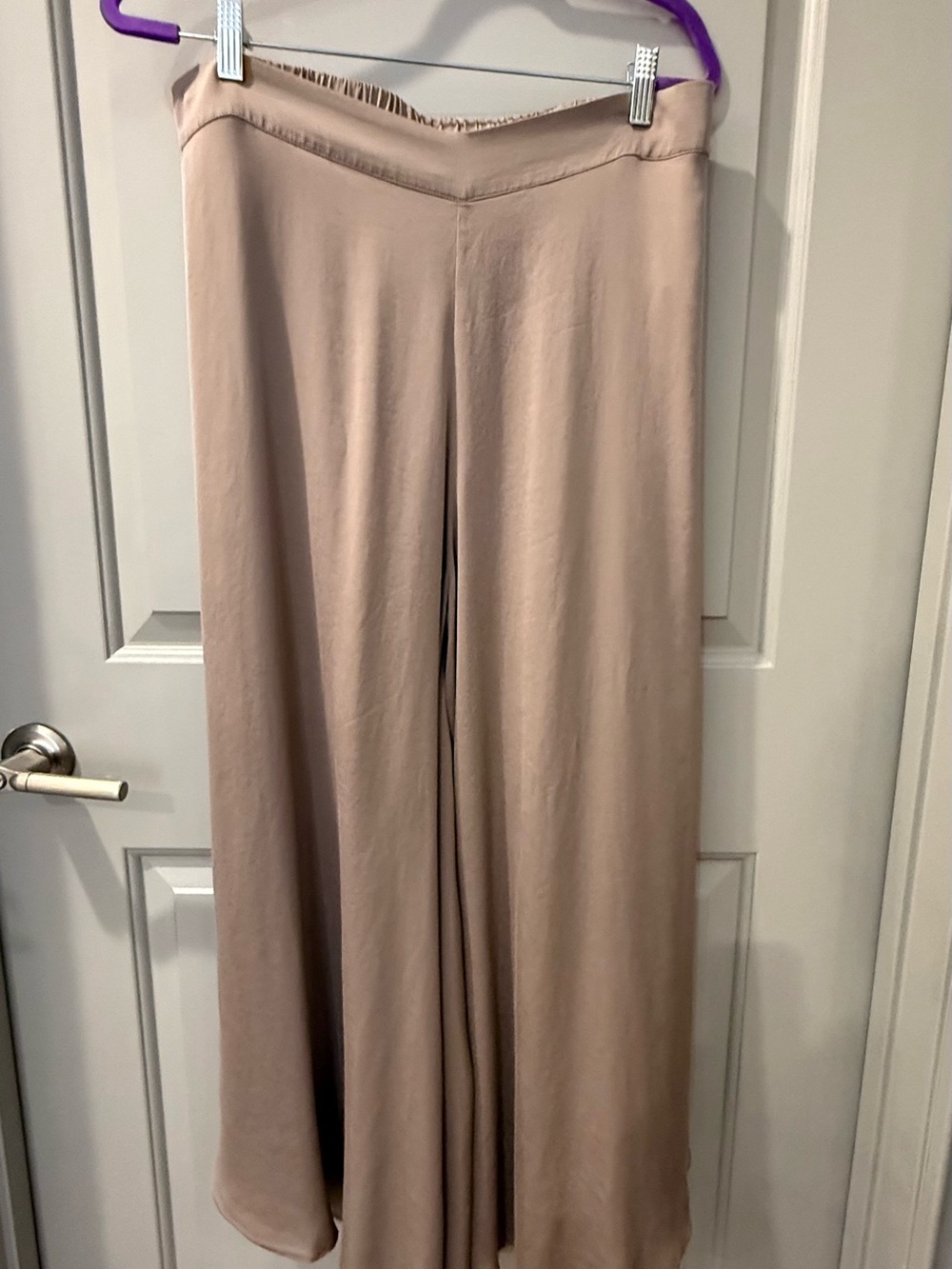 Size Large Quince Wide-Leg stretch silk palazzo pants- size large